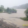 Jazowsko, Dunajec po obfitych opadach deszczu 19.07.2018 r